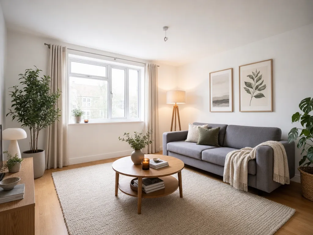 Empty living room furnished by GPT Image 2