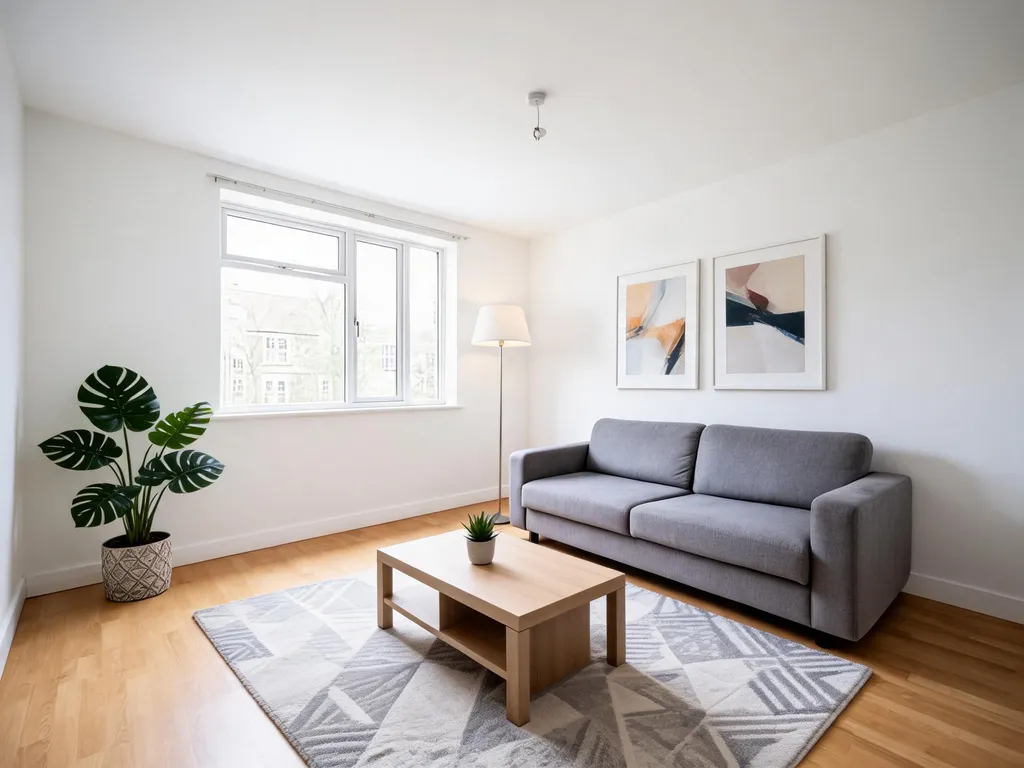 Empty living room furnished by Seedream 5.0 Lite
