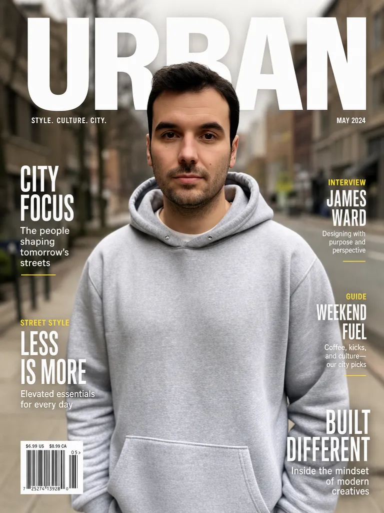 Street photo of a man turned into an URBAN magazine cover with GPT Image 2